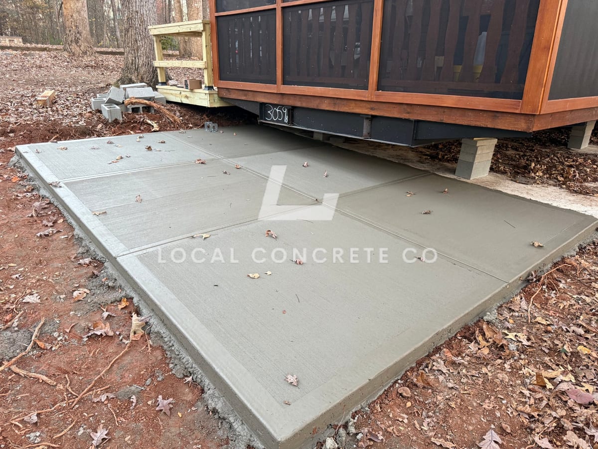 Concrete Patios contractor in Cornelius, NC (Mecklenburg County) — Local Concrete Co delivers driveway, patio, foundation, and decorative concrete work across the Carolinas with a 30-year structural standard.