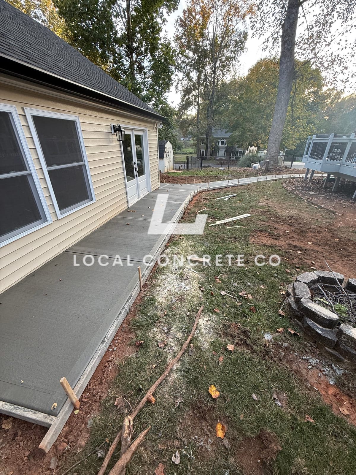 Completed Concrete Sidewalks installation in Cornelius, NC by Local Concrete Co — concrete contractor serving the Charlotte metro and Triangle since 2018, no deposit, no progress payments.
